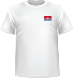T-Shirt 100% coton blanc ATC avec le drapeau des Kiribati au coeur