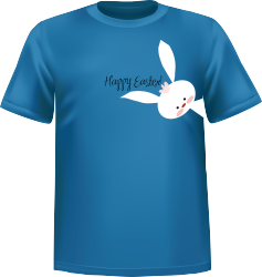 T-Shirt 100% coton sapphire ATC avec un lapin de pâque au devant