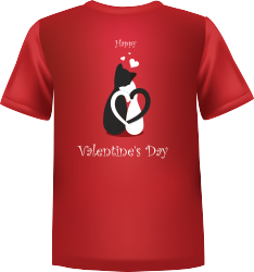 T-Shirt 100% coton rouge ATC avec un logo de Saint-valentin au dos