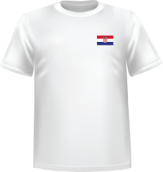 T-Shirt 100% coton blanc ATC avec le drapeau de la Croatie au coeur