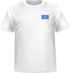 White t-shirt 100% cotton ATC with Somalia flag at chest