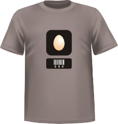 T-Shirt 100% coton gris ATC avec un oeuf de Pâque sur le devant centre