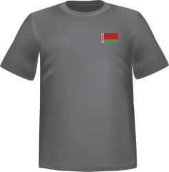 Grey t-shirt 100% cotton ATC with Belarus flag at chest