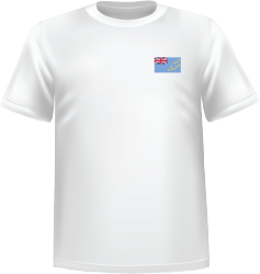 White t-shirt 100% cotton ATC with Tuvalu flag at chest