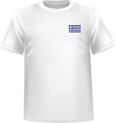 White t-shirt 100% cotton ATC with Greece flag at chest