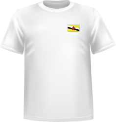 T-Shirt 100% coton blanc ATC avec le drapeau de Brunei au coeur