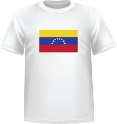 White t-shirt 100% cotton ATC with Venezuela flag on front