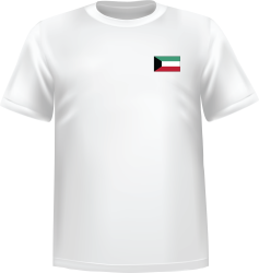 T-Shirt 100% coton blanc ATC avec le drapeau de l'Émirat du Koweït au coeur
