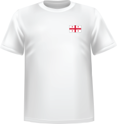 T-Shirt 100% coton blanc ATC avec le drapeau de la Georgie au coeur