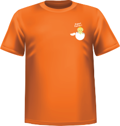 T-Shirt 100% coton orange ATC avec un poussin de Pâque au devant 