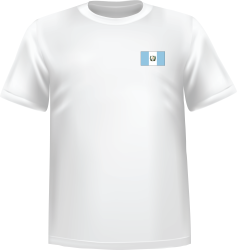 White t-shirt 100% cotton ATC with Guatemala flag at chest