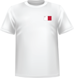 T-Shirt 100% coton blanc ATC avec le drapeau de Malta au coeur
