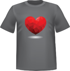 T-Shirt 100% coton gris ATC avec un logo de Saint-valentin au devant centre
