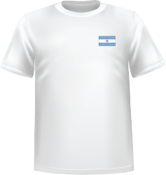 T-Shirt 100% coton blanc ATC avec le drapeau de l'Argentine au coeur