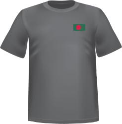 Grey t-shirt 100% cotton ATC with Bangladesh flag at chest