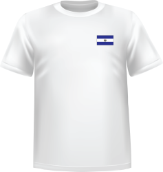 White t-shirt 100% cotton ATC with El salvador flag at chest