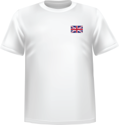 White t-shirt 100% cotton ATC with United kingdom flag at chest