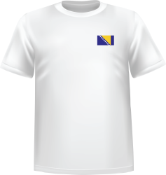 T-Shirt 100% coton blanc ATC avec le drapeau du Bosnie au coeur