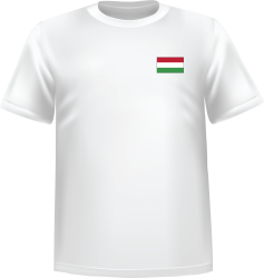 White t-shirt 100% cotton ATC with Hungary flag at chest