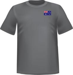 Grey t-shirt 100% cotton ATC with Australia flag at chest