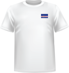T-Shirt 100% coton blanc ATC avec le drapeau du Cap-vert au coeur