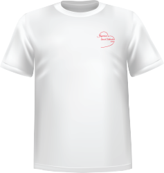 T-Shirt 100% coton blanc ATC avec un logo de Saint-Valentin au coeur