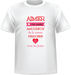 T-Shirt 100% coton blanc ATC avec une phrase de Saint-valentin au devant centre