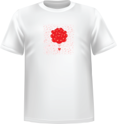 T-Shirt 100% coton blanc ATC avec un dessin de ballons de Saint-Valentin au devant centre