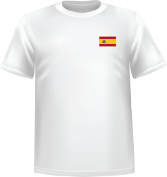 White t-shirt 100% cotton ATC with Spain flag at chest