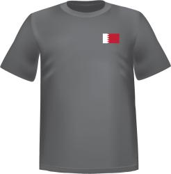 Grey t-shirt 100% cotton ATC with Bahrain flag at chest