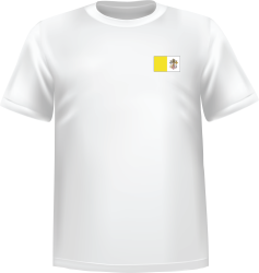 T-Shirt 100% coton blanc ATC avec le drapeau du Vatican au coeur