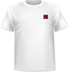 T-Shirt 100% coton blanc ATC avec le drapeau du Qatar au coeur