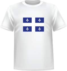 T-Shirt 100% coton blanc ATC avec le drapeau du Québec au devant centre