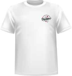 T-Shirt 100% coton blanc ATC avec un logo de Saint-valentin au coeur