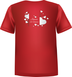 T-Shirt 100% coton rouge ATC avec un logo de Saint-valentin au dos
