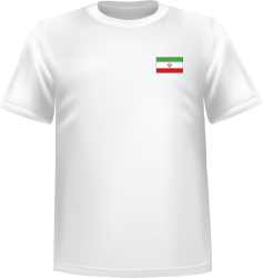 T-Shirt 100% coton blanc ATC avec le drapeau de l'Iran au coeur