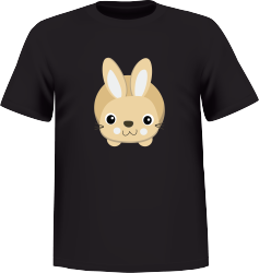 T-Shirt 100% coton noir ATC avec un lapin de pâque au devant centre