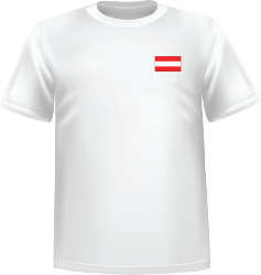 T-Shirt 100% coton blanc ATC avec le drapeau de l'Autriche au coeur