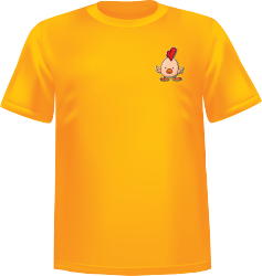 T-Shirt 100% coton jaune ATC avec un poulet de Pâque au devant