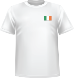 White t-shirt 100% cotton ATC with Ireland flag at chest