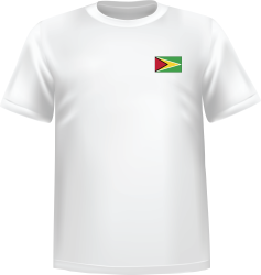 T-Shirt 100% coton blanc ATC avec le drapeau du Guyana au coeur