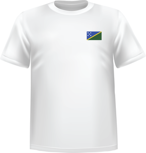 White t-shirt 100% cotton ATC with Solomon flag at chest - T-shirt Solomon chest