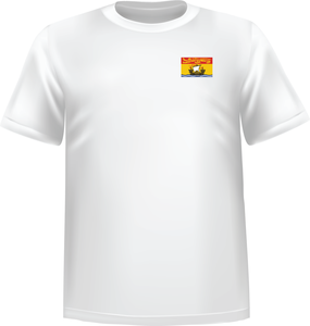 White t-shirt 100% cotton ATC with New-Brunswick flag at chest - T-shirt New-Brunswick chest