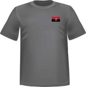 T-Shirt 100% coton gris ATC avec le drapeau d'Angola au coeur - T-shirt Angola coeur