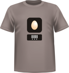 T-Shirt 100% coton gris ATC avec un oeuf de Pâque sur le devant centre - T-shirt oeuf de Pâque devant centre