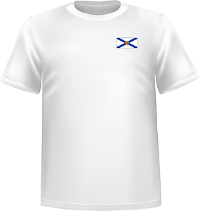 White t-shirt 100% cotton ATC with New scotland flag at chest - T-shirt New scotland chest