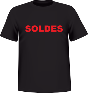 T-shirt ATC 100% cotton with logo SOLDE at front - Black and red