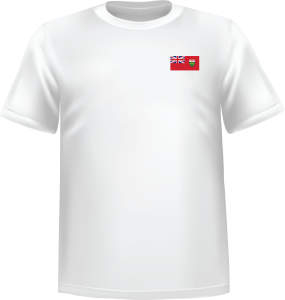 White t-shirt 100% cotton ATC with Ontario flag at chest - T-shirt Ontario chest