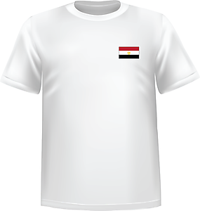 White t-shirt 100% cotton ATC with Egypt flag at chest - T-shirt Egypt chest