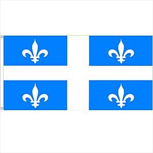 Québec flag with 2 grommets, size 36 x 72 inches - Quebec flag